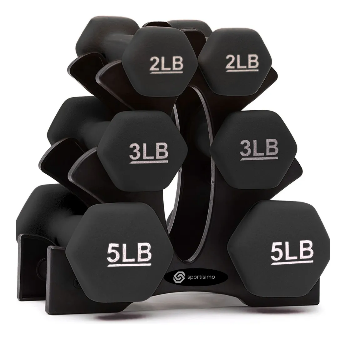 Mancuernas hexagonales de goma